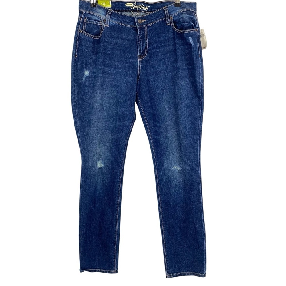 Old Navy Sweetheart Womens Jeans Size 14 Blue Skinny Medium Wash Stretch Denim